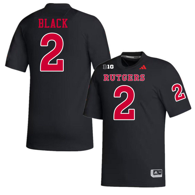 Rutgers Scarlet Knights #2 Ben Black College Football Jerseys Stitched-Black